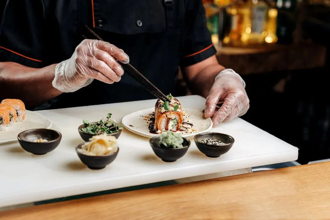 Gourmet Sushi Plating at Yolo Sushi Bar，a Japanese Restaurant in Morristown